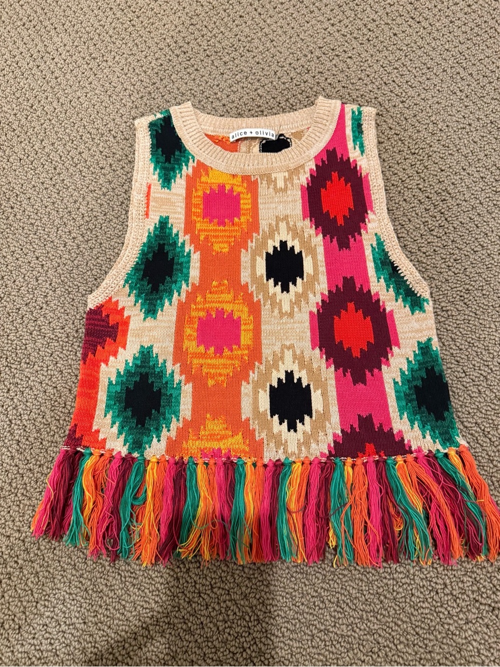 Alice + Olivia Fringe Sweater Vest